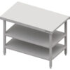 Neutrálny výdajný stôl s dvoma policami – 700x735x880mm