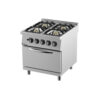 image Plynový sporák 900 so 4 horákmi - plynovou rúrou GN2/1 - 800x900x900 mm
